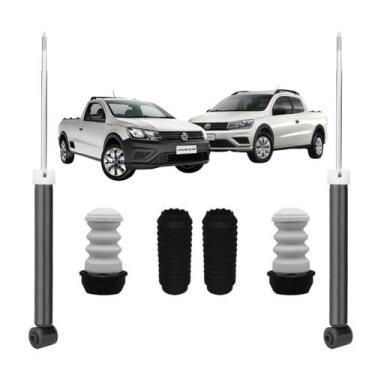 Imagem de Kit Batente+Par Amortecedor Traseiro Saveiro Cross 2009 A 2020 Nakata,