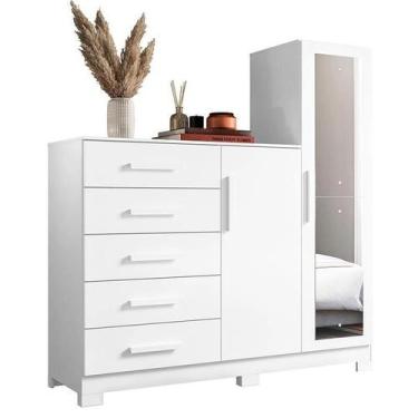 Imagem de Comoda albatroz new master branco fosco liso/inteira branco - bechara