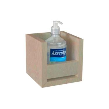 Imagem de Suporte Álcool Em Gel Madeirado Em Mdf