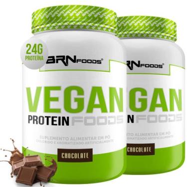 Imagem de Kit 2x Proteína Vegana  Vegan Protein 900g  BRN Foods, Chocolate