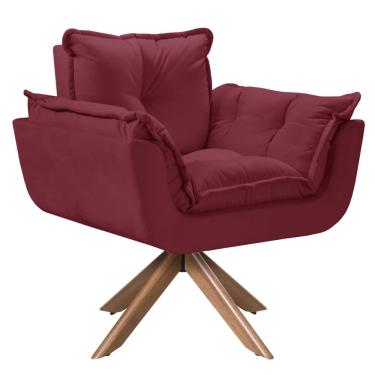 Imagem de Poltrona Opala Giratória Madeira Suede