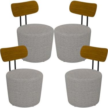 Imagem de Kit 04 Poltronas Para Sala De Estar Decorativa Base Fixa Luara M03 Lin