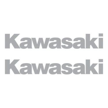 Imagem de Par Adesivo Faixa Compatível Com Kawasaki Tanque- Prata 01