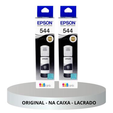 Imagem de KIT 2 REFIL TINTA PARA EPSON T544 autêntico L3110 L3150 L3250 PRETO
