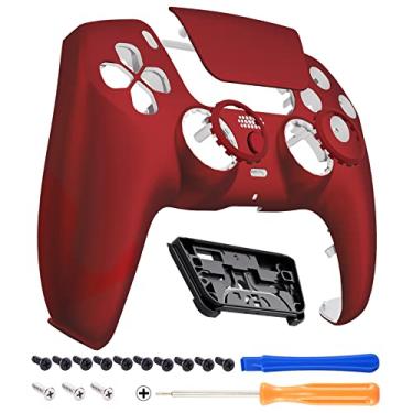 Imagem de eXtremeRate Luna Redesigned Scarlet Red Shell Front Touchpad Compatível Com Controle Ps5 Bdm-010 020 Bdm-030 040 050, Substituição De Painel Frontal Personalizado Para