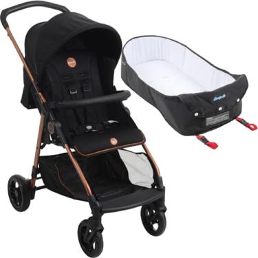 Imagem de Carrinho de Bebe com Ninho Moises Burigotto Lui Preto Cobre