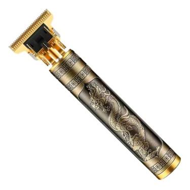 Imagem de Máquina Profissional Dragão METAL Acabamento Sem Fio Cabelo Barba Pezinho Personalizada Com Limitador de Lamina Ajustável Recarregável 4 Pentes Óleo Escovinha Kit Conjunto Aparador Acabamento