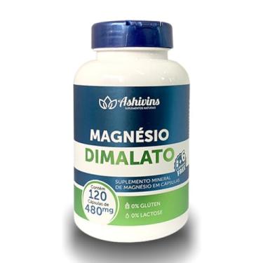 Imagem de Magnésio Dimalato Concentrado 480Mg 120 Cápsulas Ashivins
