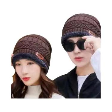 Imagem de Chapéu de Malha Grosso para Inverno - Unissex, com Veludo e Proteção C