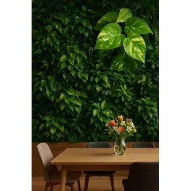 Imagem de Kit de Folhagem Artificial Jiboia, 6 Buquês Decorativos, Ramos Realistas para Painel e Arranjo, Verde (4, Verde Creme)