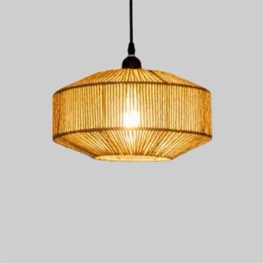 Imagem de Industrial Estilo Retro Corda De Cânhamo Pendente Lâmpada Personalidade Criativo Internet Bar Café Restaurante Quarto Roupa Loja Balcão Bar Candelabro (O D30CM)