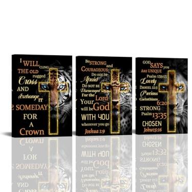 Imagem de xiysien Arte de parede de animais com citação inspiradora decoração de parede leopardo tigre lobo imagens citações motivacionais impressões arte para sala de estar quarto academia decoração 30,5 x