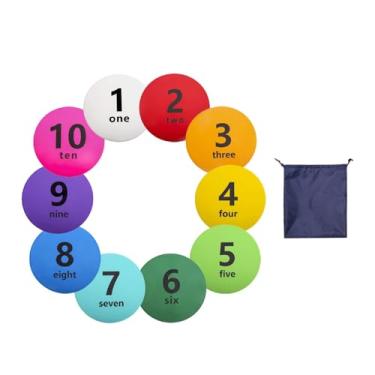 Imagem de Baoblaze 10x Marcadores Numerados Pontos de Chão 12 polegadas Redondos Pontos de Chão Planos Cones Planos para Fitness Atividades Esportivas Treinamento de