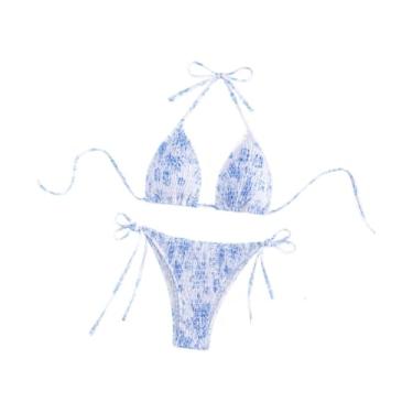 Imagem de simhoa Biquíni do triângulo feminino Preencilante para o maiô para piscina de natação de férias de praia de clubes, Style a