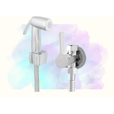 Imagem de Kit Ducha Higiênica Kit Ducha Higiênica com Registro Duplo 1/2, Chuveirinho Cromado e Mangueira Flexível – Instalação Fácil, Design Moderno e Ideal para Banheiros, Lavabos e Áreas de Serviço!