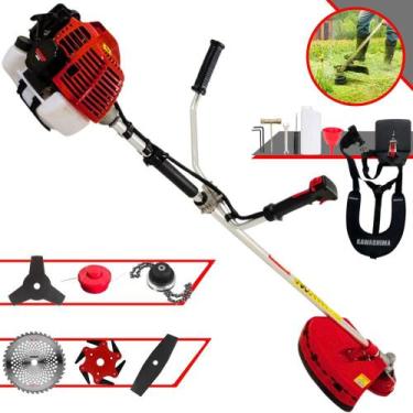 Imagem de Roçadeira À Gasolina Profissional Kawashima KW43L 43cc 1,7HP Completa 