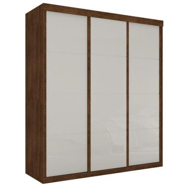 Imagem de Roupeiro Casal Três Portas Correr Veneza Malbec Off White