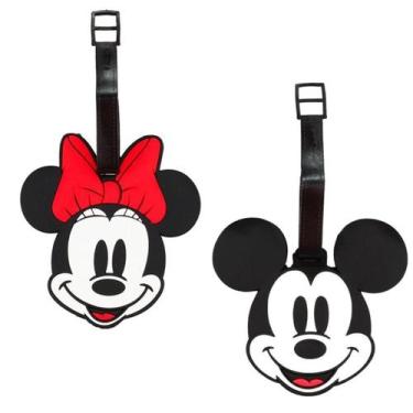 Imagem de Kit 2 Etiquetas Identificação Bagagem Mala Mickey E Minnie - Disney