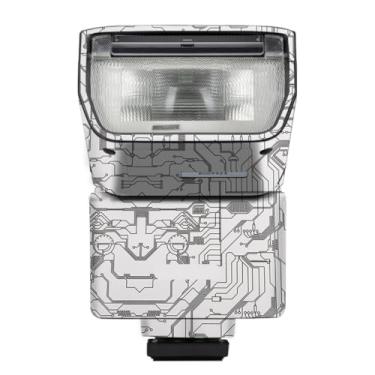 Imagem de HVL F28RM Anti-Scratch Camera Flash Vinyl Wrap Skins Protector Coat Decalques para Sony HVL F28RM Wraps Cover Sticker(Circuit White)