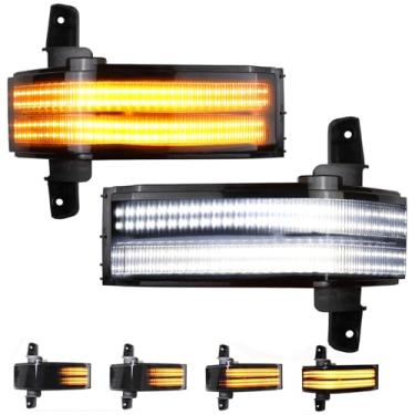 Imagem de Jinfili Lâmpada de corrida DRL com retrovisor lateral de LED sequencial compatível com GMC Sierra Chevy Silverado 1500 2500 HD 3500 HD 3500 HD 3500 HD 2014-2019, lente fumê