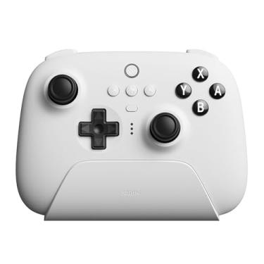 Imagem de AKNES 8Bitdo Ultimate Bluetooth Controller with Charging Dock, Wireless Pro Controller with Hall Effect Sensing Joystick, Compatible with Nintendo Switch/Windows/Steam Deck - White