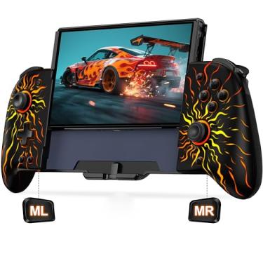 Imagem de Controladores de interruptor, controle portátil sem fio com efeito Hall para controle Nintendo Switch/OLED, controle remoto de uma peça com controle remoto programável/vibração dupla/TURBO/despertar