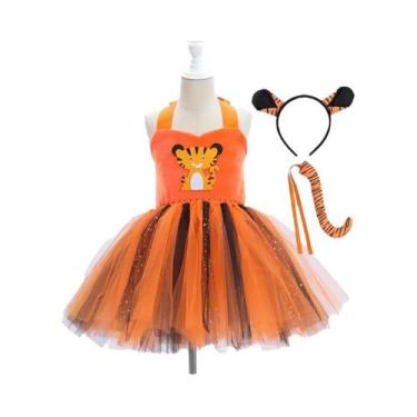 Imagem de Traje de Halloween Infantil Cosplay Animal - Girafa, Vaca, Tigre, Leop