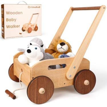 Imagem de Baby Walker Woodtoe Wooden, velocidade ajustável, madeira natural