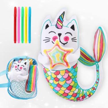 Imagem de Brinquedo de pelúcia para colorir DRAWMYTOY Doodle Doll com 5 marcador