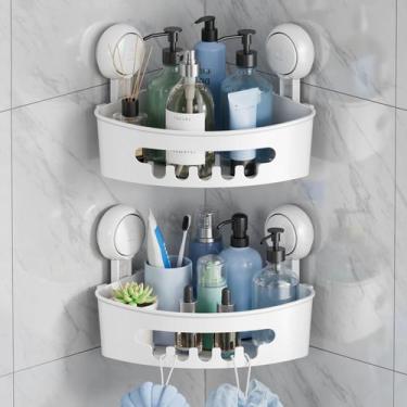 Imagem de Prateleira de banheiro Shower Caddy TAILI Suction Corner, pacote com 2