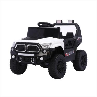 Imagem de Jipe Eletrico Infantil Carro 12V Branco Led Radio Bluetooth