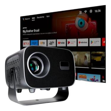 Imagem de Mini Projetor Portatil Hdmi 5G Android 11 12000 Lumens 4K 180° Correçao Automatica Cinema Portatil | Casa Escola e Uso Externo