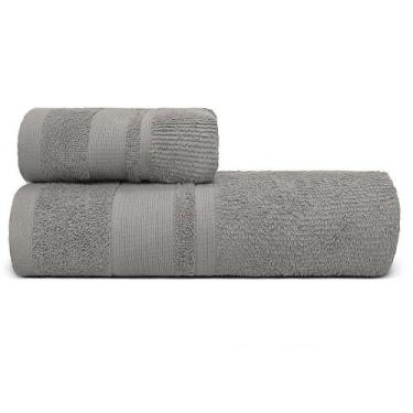 Imagem de Jogo De Toalha Banhão Master 100% Algodão 2 Peças Gramatura 550 Cinza 