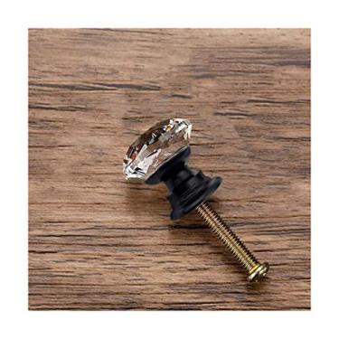 Imagem de Puxador de armário 40 mm maçanetas de porta de armário de cristal puxadores de gaveta de vidro corte diamante liga de zinco com puxadores de parafuso para armários cômoda decoração de casa puxadores