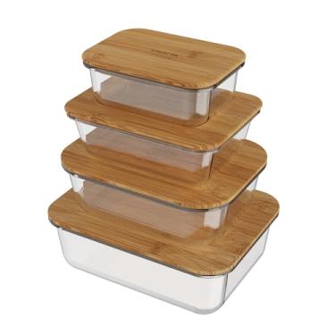 Imagem de INVICTA KIT 4 POTES DE VIDRO CONSERVE IT BAMBOO