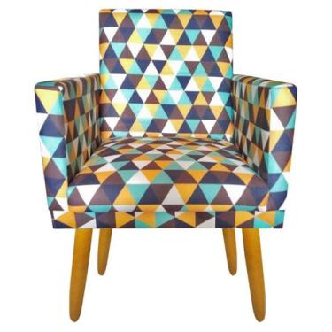 Imagem de Poltrona Nina Cr suede triangulo verde para penteadeira - JBF