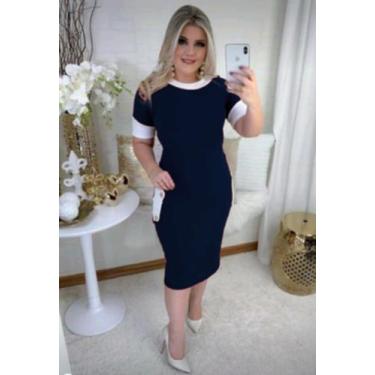 Imagem de Vestido Midi Plus Size Botão Moda Evangélica Feminina - Miss Flower, P