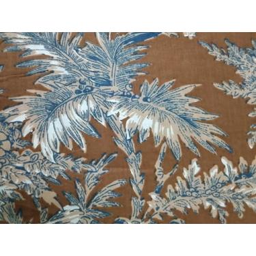 Imagem de Tecido estampado bloco à mão da Yard PRECUT 100% algodão 100% algodão tecido indiano leve para fazer tops de vestidos de verão Tecido indiano para artesanato Home Decore. (Design 117, 1 metro