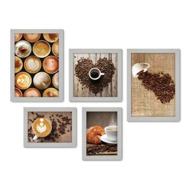 Imagem de Kit Com 5 Quadros Decorativos - Café - Coffee - Cafeteria - Lanchonete