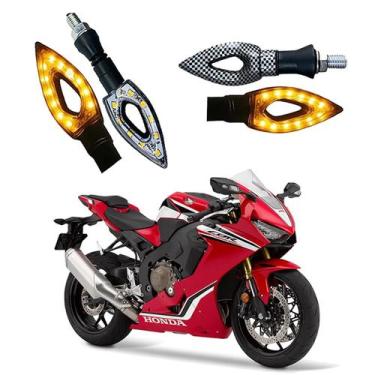 Imagem de Kit 4 Setas Esportivas Led P01C Carbono Flecha vazado Moto CBR 1000 Fi
