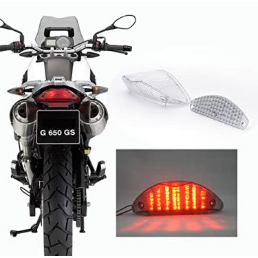 Imagem de Compatível com BMW- F800GT, F800R, F800S, F800ST, R1200GS; R1200GS Adventure; Lente de luz traseira de freio da lâmpada traseira (cor clara, lanterna traseira de LED + seta embutida)