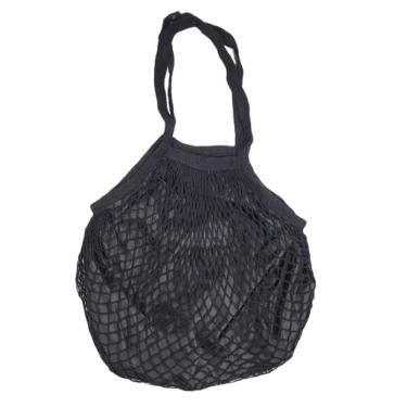Imagem de Bolsa De Praia Feminina Saco De Rede Macramê Verão Piscina Com Alça preto