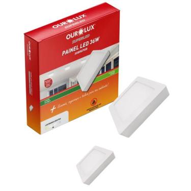 Imagem de 2 Painel Plafon Luminária LED Sobrepor 36w Bivolt Cor da Luz 4000k Bra