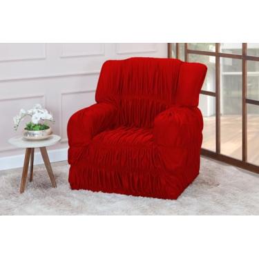 Imagem de Capa Protetora para Poltrona do Papai, 1 Lugar, Elástica, Poliéster, 85 x 90 cm, Retangular, Cor Sólida (VERMELHO)