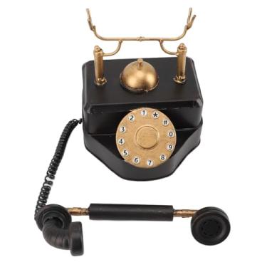 Imagem de Acouto Decoração de Telefone Vintage Estátua de Telefone de Ferro Antigo para o Presente Nostálgicos do Escritório do café Em Casa