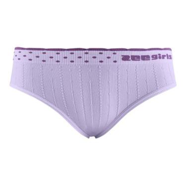 Imagem de Calcinha Tanga Jacquard Com Listras e Bolinhas Infantil Sem Costura Li