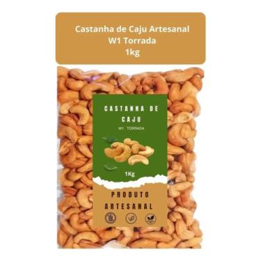 Imagem de 1Kg Castanha Caju Torrada W1 Inteira Top Premium Sem Sal - Mn Plus