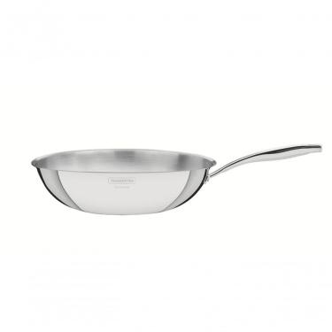 Imagem de Wok Tramontina Grano Em Aço Inox Corpo Triplo Com Cabo 28cm