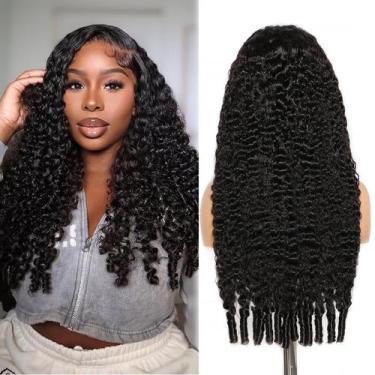 Imagem de Peruca Lemoda Burmese Curly 13x6 de renda frontal 200% densidade 71 cm