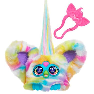 Imagem de Furby Furblets, minipeluche Zee-Bah com pêlo de zebra cor arco-íris